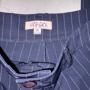 Verge Girl Navy Pinstripe Straight Leg Pants